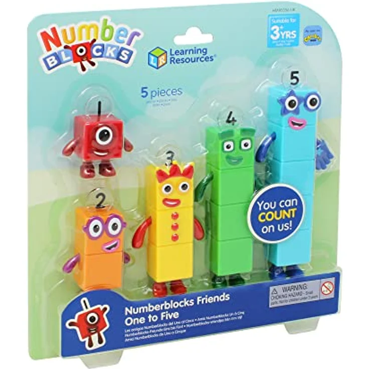 Learning Resources HM95356-UK Freunde Fünf, Offizielles Sammelspielzeug, enthält die Numberblocks Eins, Zwei, DREI, Vier & Fünf, perfekt zum Aufstellen & mit beweglichen Armen für realistisches Spiel – Bild 10