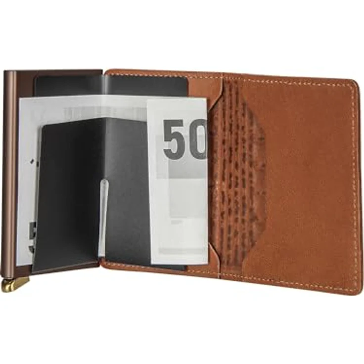 Secrid Geldbörse Premium Slimwallet Emboss Lines Cognac One Size – Bild 4