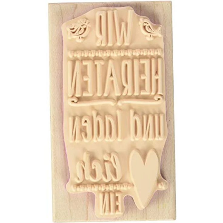 Knorr Prandell HEYDA 211800014 Stempel aus Holz (Hochzeit) 4,3 x 8,6 cm, Buche, matt lackiert – Bild 2