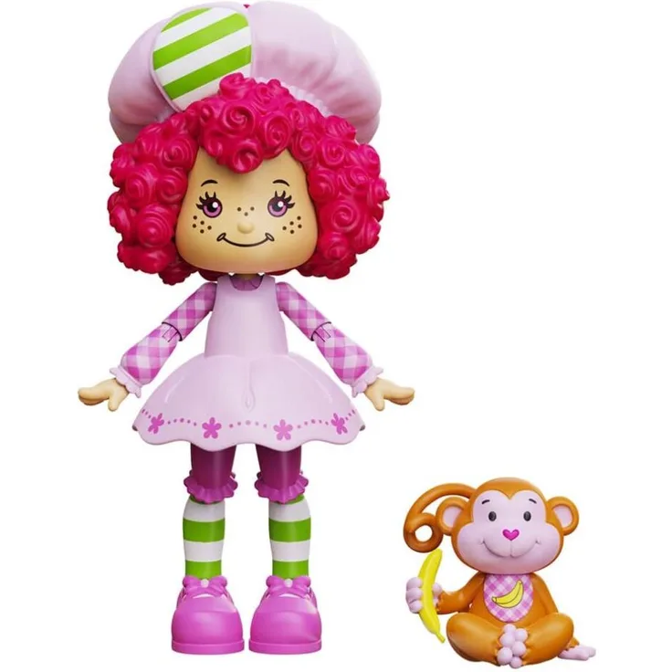 Boss Fight Studio Emily Erdbeer Simply Actionfigur, Raspberry Tart & Rhubarb Monkey, hochdetailliert, ca. 10-15 cm, mit Zubehör in Blisterverpackung