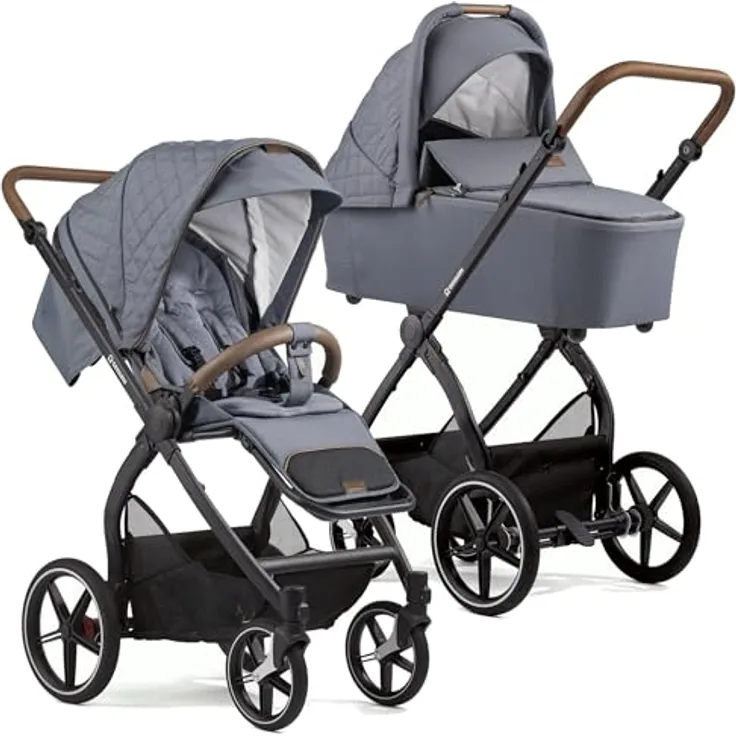Gesslein FX4 Swing 2in1 Kinderwagen-Set inkl. Babywanne Lyx Design, innovative Swing-Federung und ergonomische Liegefläche, leicht und wendig