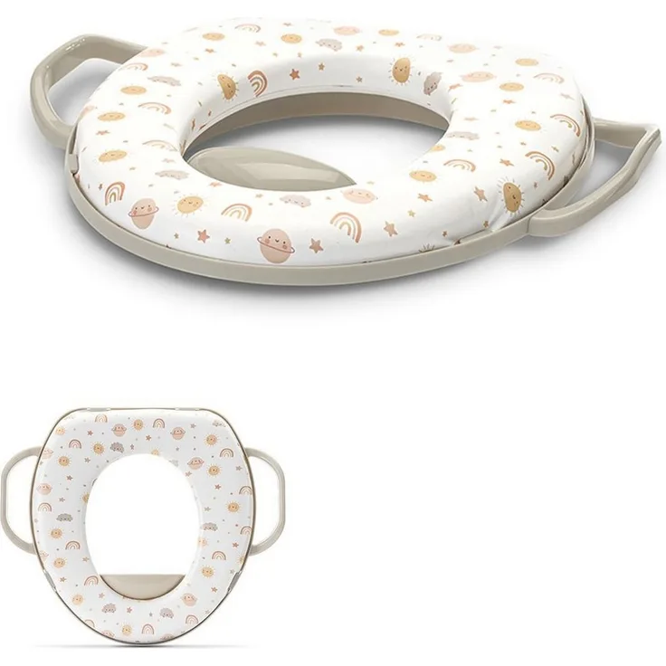 Lorelli Toilettensitz mit Handgriff, 6 cm, weich gepolstert, Spritzschutz aus Kunststoff, kompatibel mit allen WC-Sitzen