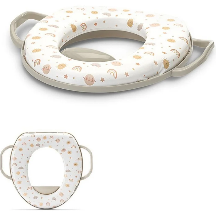 Lorelli Toilettensitz mit Handgriff, 6 cm, weich gepolstert, Spritzschutz aus Kunststoff, kompatibel mit allen WC-Sitzen