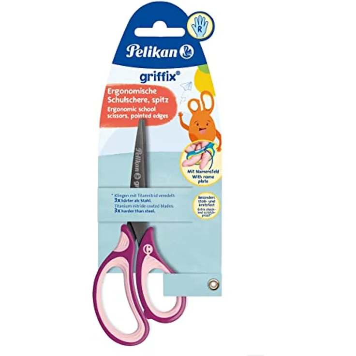 Pelikan griffix® Schulschere spitz für Rechtshänder, SweetBerry