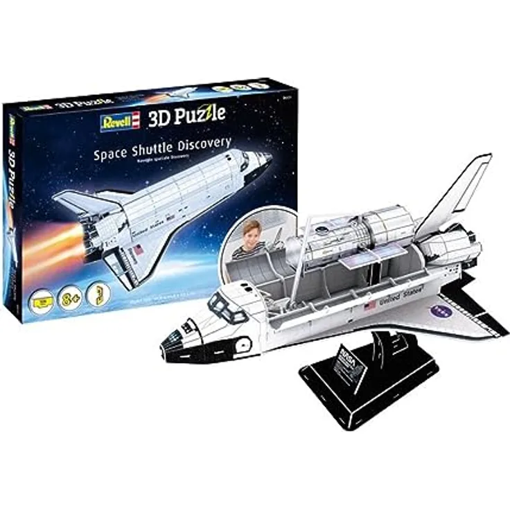 Revell 3D Puzzle I Apollo 11 Saturn V I Für Raumfahrt-Enthusiaten I 126 Teile für Kinder, Erwachsene, Jungen und Mädchen ab 8+ Jahren I inkl. Ständer I Bauspaß und Geschenkidee I 81,5 cm Hoch