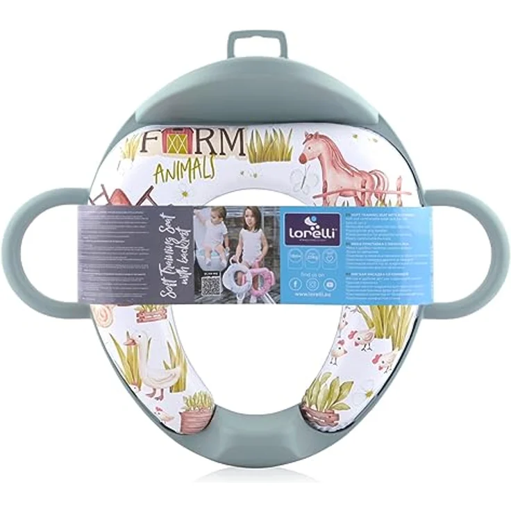 Lorelli Baby-Toilettensitz mit Rückenlehne, gepolstert, mit Handgriffen und Spritzschutz, 11 cm, Kunststoff – Bild 3