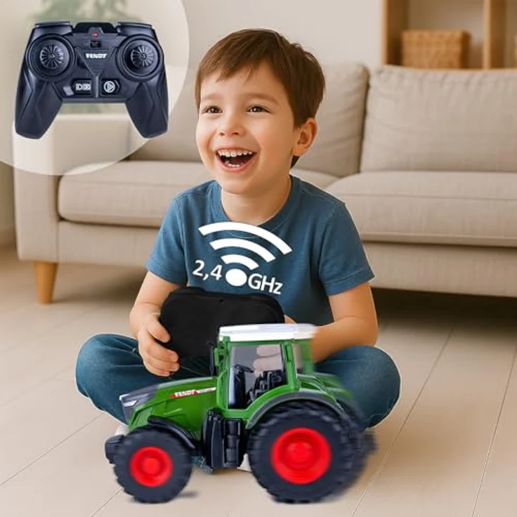 Jamara RC-Traktor Fendt 1050 Vario 1:24S, 2,4GHz mit LED Licht und gesperrter Antriebsachse, inklusive Akku – Bild 2