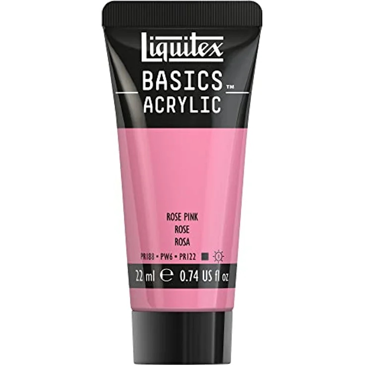 Liquitex Basics Acrylfarbe, Rosa-Pink, 22 ml Tube, lichtecht, mittlere Viskosität, seidenglänzend, monopigmentiert, Archivqualität – Bild 1