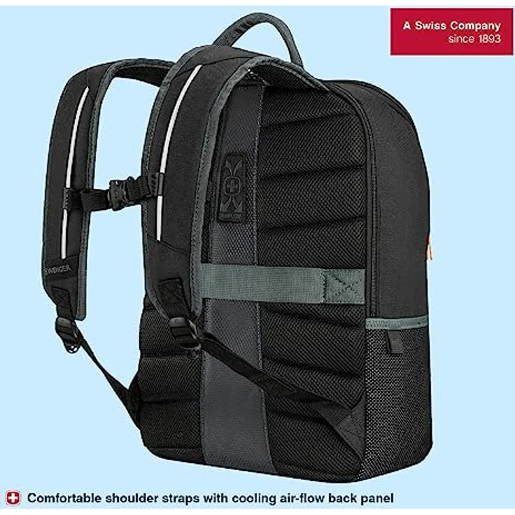 WENGER NEXT 23, Move, Gravity Black, Schwarz, 33cm x 45cm x 21cm, Schwarzer Rucksack – Bild 4