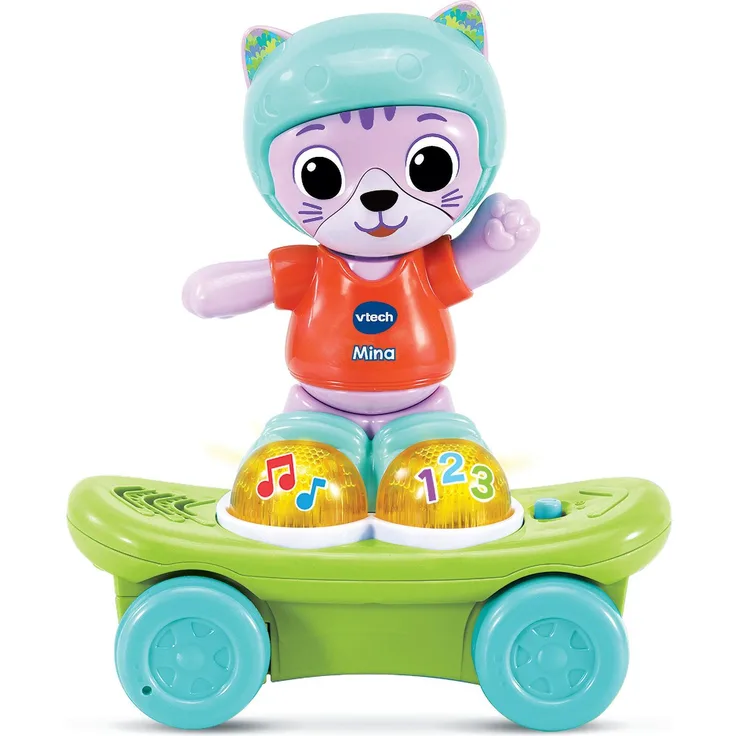 VTech Mina, Mon Chat Rouli'Golo, interaktives Lernspielzeug für Kinder, fördert motorische Fähigkeiten und kognitive Entwicklung, bunt