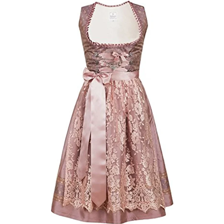 Edelnice Dirndl Madeleine, gold-rosé Trachtenkleid mit handgearbeiteten Rüschen – Bild 2
