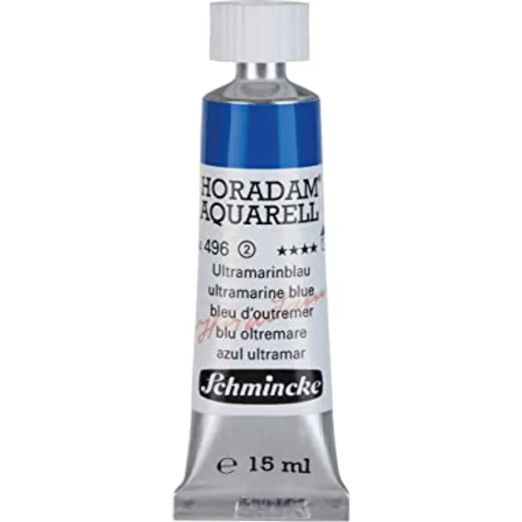 Schmincke HORADAM® AQUARELL, Künstler-Aquarellfarbe Ultramarinblau, 15 ml, brillante Lichtechtheit und sehr gute Vermalbarkeit