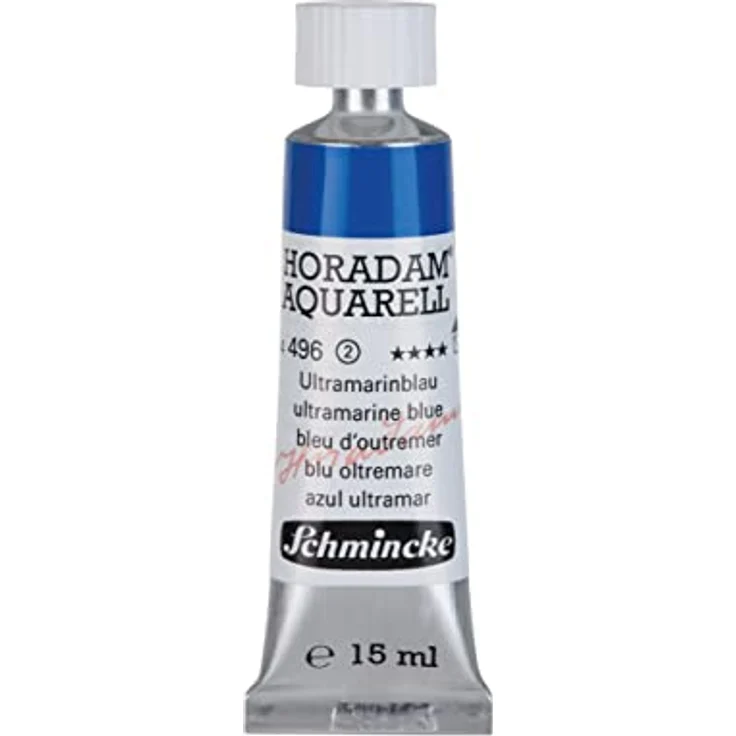 Schmincke HORADAM® AQUARELL, Künstler-Aquarellfarbe Ultramarinblau, 15 ml, brillante Lichtechtheit und sehr gute Vermalbarkeit – Bild 1