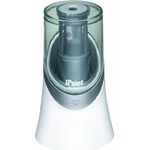 WESTCOTT iPoint Evolution Anspitzer, batteriebetrieben für Stifte bis 8 mm Ø, weiß, großer Auffangbehälter, automatische Spitzfunktion, Titannitrid beschichtete Klingen