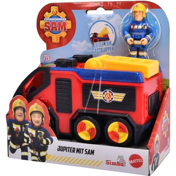 SIMBA TOYs Feuerwehrmann Sam - Fahrzeug Jupiter mit Sam Figur, Spielzeugauto für Kinder ab 3 Jahren – Bild 6
