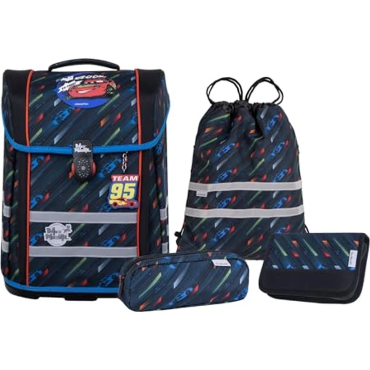 McNeill Schulranzen-Set PERFECTO, DISNEY CARS, 5-teilig, ergonomisch, ClickFlex-Rückensystem, Reflektoren, 22 l, 1.250 g – Bild 1