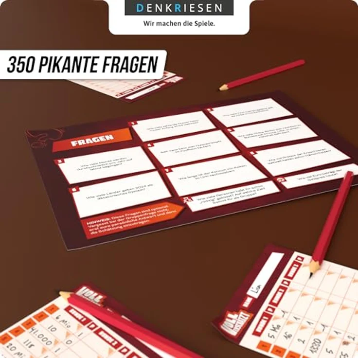 DENKRIESEN VOLL VERSCHÄTZT! Rotlicht Edition, Lustiges Schätzspiel mit 350 pikanten Fragen, DIN A4 Spielblock, Ab 16 Jahren, Ohne Internet – Bild 5