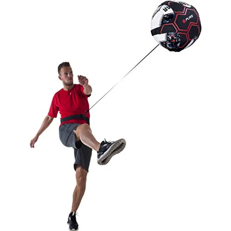 Pure2Improve Fußball Solo Schusstrainer, Schwarz/Rot, 1, P2I100190