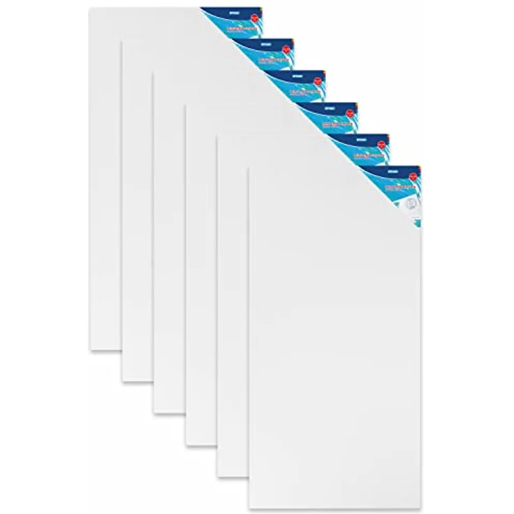 Stylex 28636-P6 - Keilrahmen 50 x 100 cm, 100% Baumwollgewebe, grundiert, geheftet, für verschiedene Maltechniken, 6 Stück – Bild 1