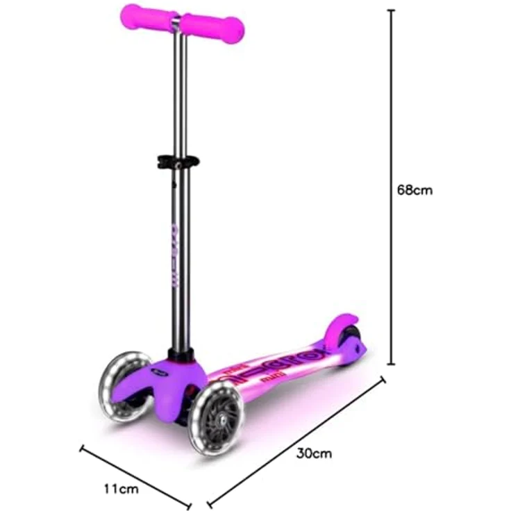 Micro Mini Deluxe Glow LED Plus Frosty Pink, Scooter mit leuchtenden Elementen ohne Batterien – Bild 7
