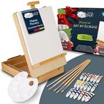 Artina 28tlg Malset Florenz im Malkoffer, Acrylfarben Set mit 18x 12ml Farben, Kofferstaffelei und Zubehör, für Einsteiger & Hobbykünstler