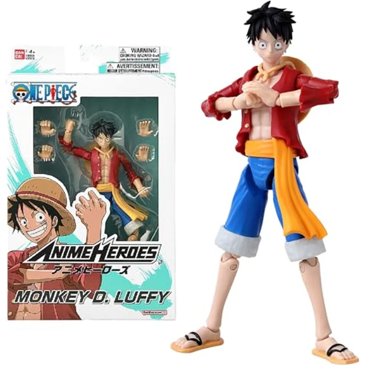 BANDAI Anime Heroes One Piece Figur 17 cm Monkey D. Ruffy - Bewegliche Manga Figur mit 16 Gelenkpunkten - Offizielle Lizenz – Bild 1