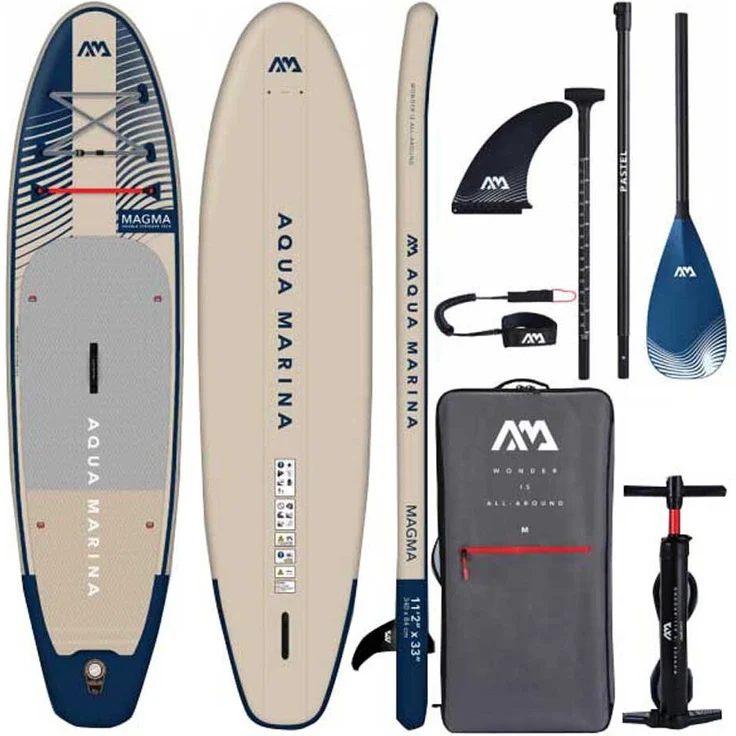 Aqua Marina Magma Earth Wave Blue/Beige 11'2'' (340 cm) Paddleboard mit großem Volumen und hoher Nutzlast