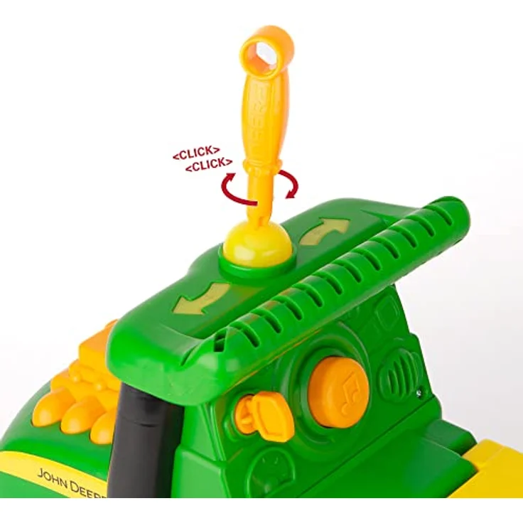 John Deere Ride On Johnny Tractor, Aufsitz-Spielzeugtraktor mit Lichtern, Soundeffekten und interaktiven Funktionen für Kinder ab 12 Monaten – Bild 5