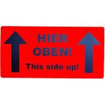 varivendo 50 Aufkleber Etikett "Hier oben - this side up", rote Versandaufkleber, Größe 10 x 5 cm