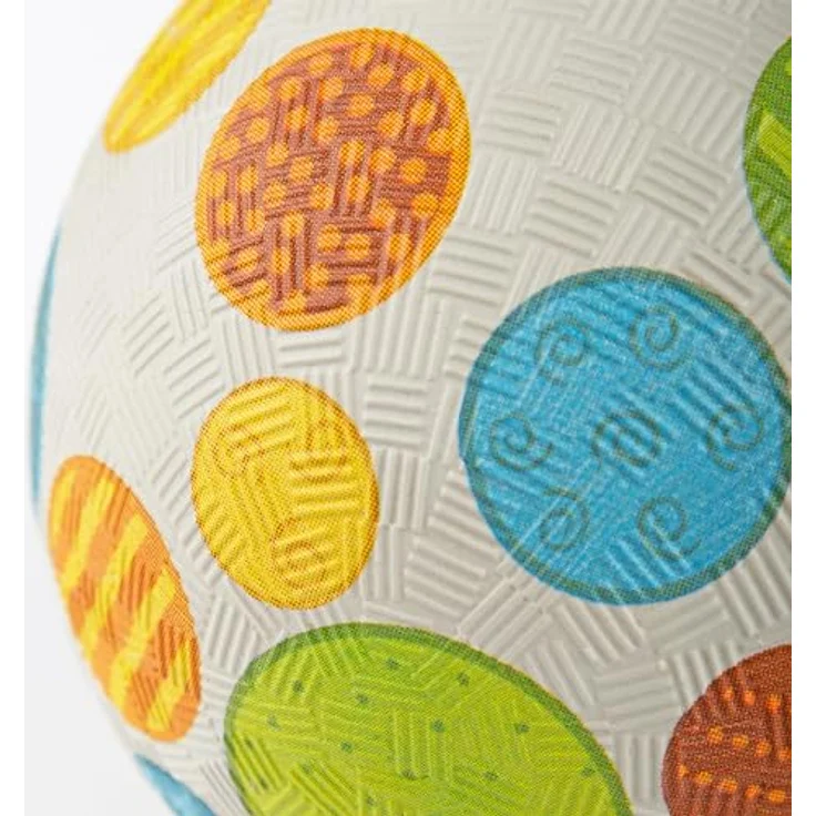 sigikid 43090 Patschwork Kautschukball-12 cm, grau mit bunten Patchwork-Punkten – Bild 3