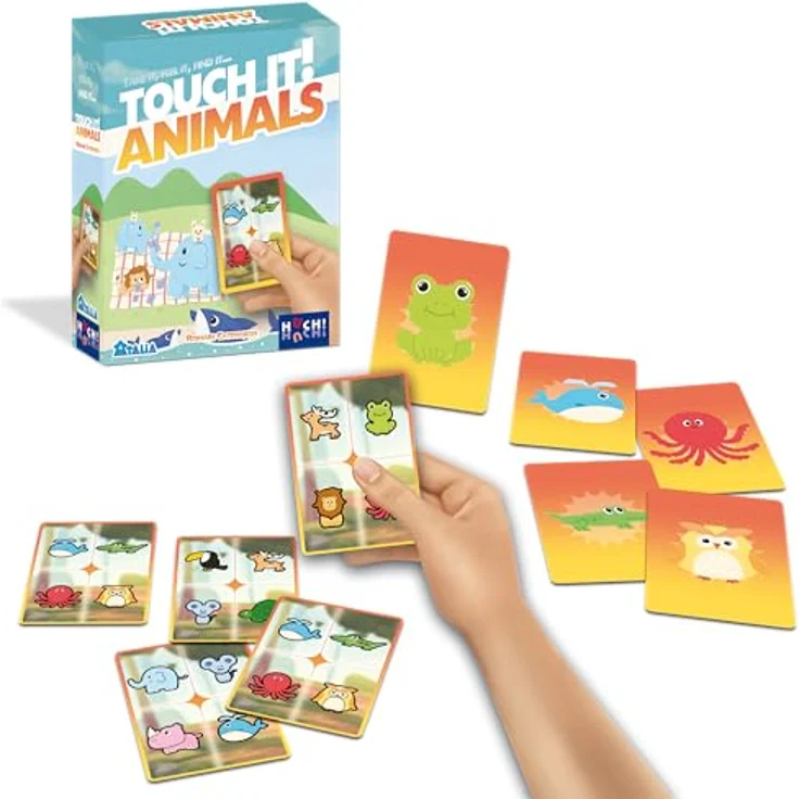 HUCH! Touch it - Animals Kartenspiel, ab 6 Jahren, flexible Gestaltung, hochwertige Material, Zubehör – Bild 1