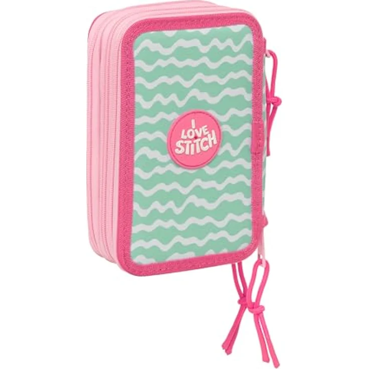 Safta STITCH ICE CREAM Federmäppchen, 37-teiliges Schulbedarf-Set für Kinder, 12,5 x 5,5 x 19,5 cm, strapazierfähig und langlebig – Bild 2
