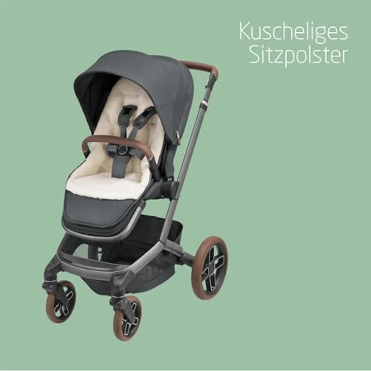 Maxi-Cosi kuschelig weicher 2-in-1 Fußsack, Twillic Graphite, geeignet für alle Maxi-Cosi Kinderwagen, auch als Sitzpolster verwendbar – Bild 3