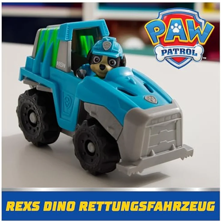 Spin Master PAW Patrol Spielzeug-Auto Rex, Geländefahrzeug aus recyceltem Material, ca. 7 cm mit Rampe – Bild 3