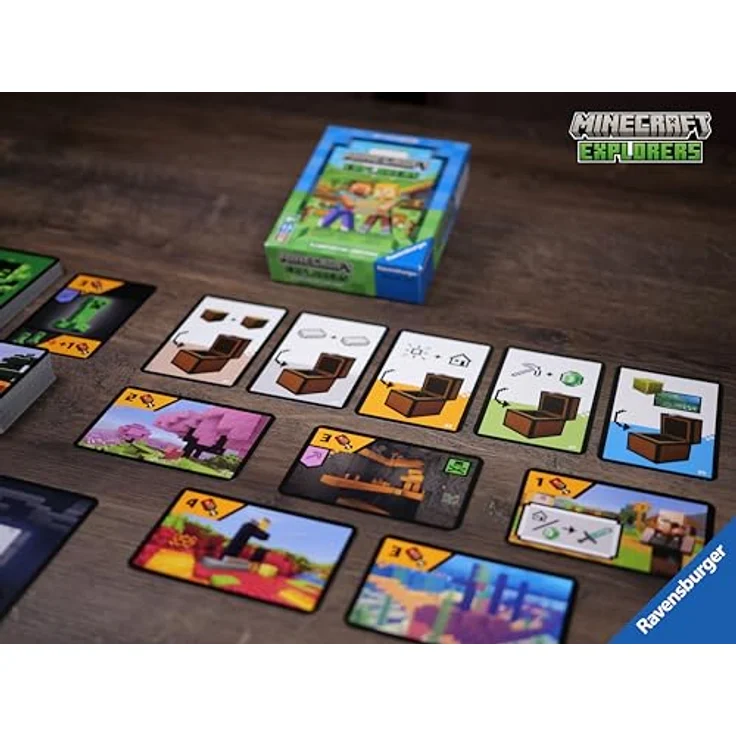 RAVENSBURGER Minecraft Explorers Kartenspiel, kooperatives Kartenspiel mit strategischen Aktionen und Monsterkonfrontationen, mehrfarbig – Bild 7