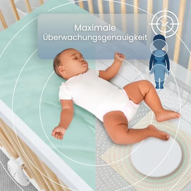 Babysense True Sleep HD Video-Babyphone, 2-in-1 mit Nachtlichtkamera, kontaktlosem Bewegungsmonitor und Echtzeit-Warnungen bei Atembewegungs-Unregelmäßigkeiten – Bild 2