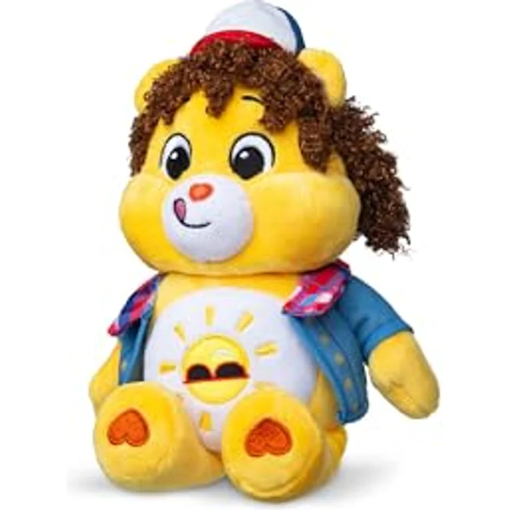 Basic Fun Care Bears x Stranger Things Funshine Bear als Dustin, 22 cm Plüschtier, Limited Edition Sammlerstück für Stranger Things-Fans – Bild 2