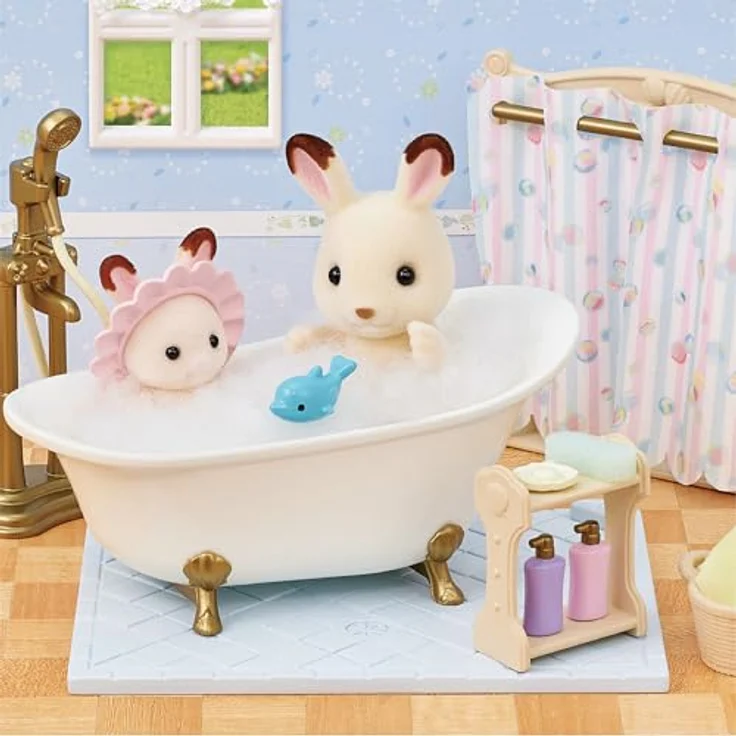 Sylvanian Families 5739 Bad- und Dusch-Set, Puppenhaus Möbel mit flexibler Gestaltung und langlebiger Qualität – Bild 5