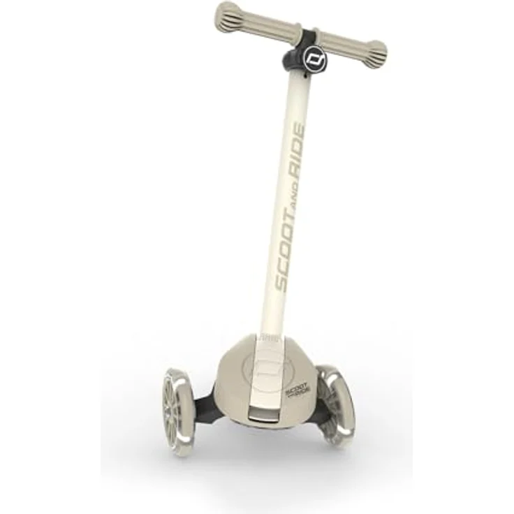 Scoot & Ride Highwaykick 3S Kinderroller, höhenverstellbar, 2-fach Lenkung, LED-Räder, zusammenklappbar, für Kinder 96-130 cm, Ash – Bild 5