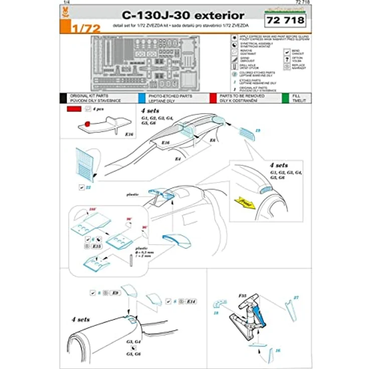 Eduard Photetch 1:72 - C-130J-30 außen (Zvezda) – Bild 2