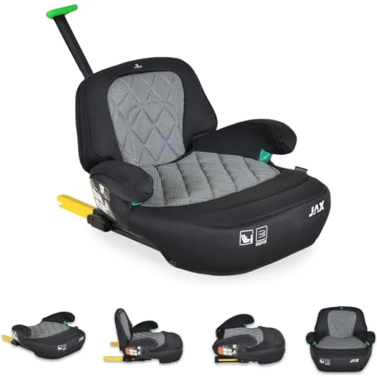 Cangaroo Sitzerhöhung Jax i-Size Gruppe 3, Isofix, Top Tether, 125-150 cm, ab 4 bis 12 Jahre, ergonomisches Design, abnehmbarer und waschbarer Bezug – Bild 2