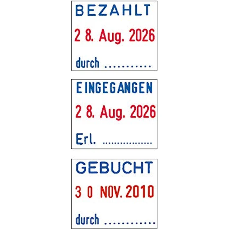 TRODAT Stempel 5430/L, tauschbare Textplatten: Eingegangen, Bezahlt, Gebucht, selbstfärbend – Bild 3