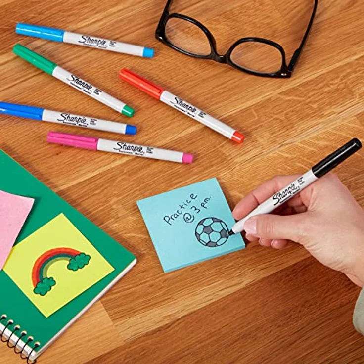 Sharpie Permanentmarker, ultradünne Spitze, schwarz, 2er-Packung – Bild 5