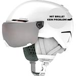 ATOMIC SAVOR VISOR JR Skihelm mit Visier - Weiß - Größe XS - Für Kinder & Jugendliche - Max. Stoßdämpfung - Active Aircon Belüftung - Brille mit High End-Verspiegelung, 48-52 cm
