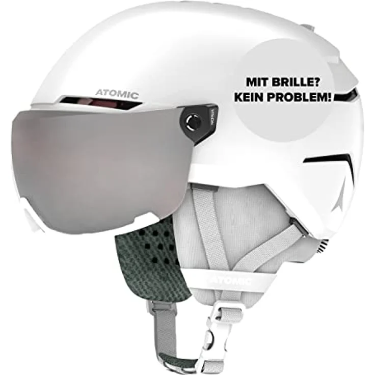 ATOMIC SAVOR VISOR JR Skihelm mit Visier - Weiß - Größe XS - Für Kinder & Jugendliche - Max. Stoßdämpfung - Active Aircon Belüftung - Brille mit High End-Verspiegelung, 48-52 cm – Bild 1