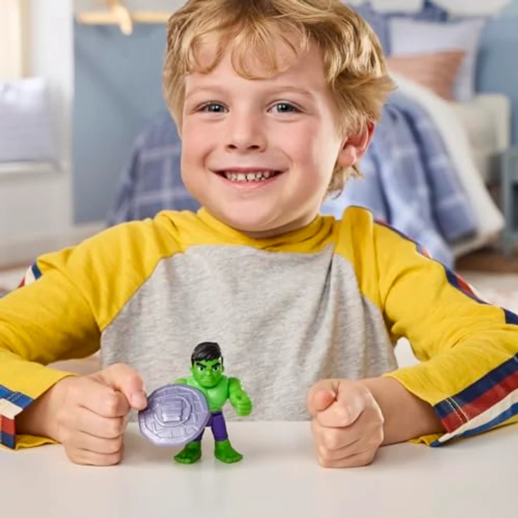 Marvel Spidey und Seine Super-Freunde Hulk Action-Figur, 7,6 cm große bewegliche Figur mit Accessoire, Superhelden-Spielzeug für Kinder ab 3 Jahren – Bild 5