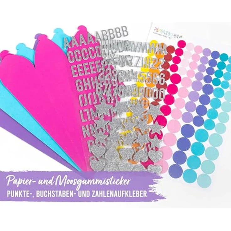 Papierdrachen Schultüten Set, 3 Geschwistertüten in Türkis, Lila & Pink, 23 cm hoch, inkl. dekorativen Moosgummi Aufklebern – Bild 2