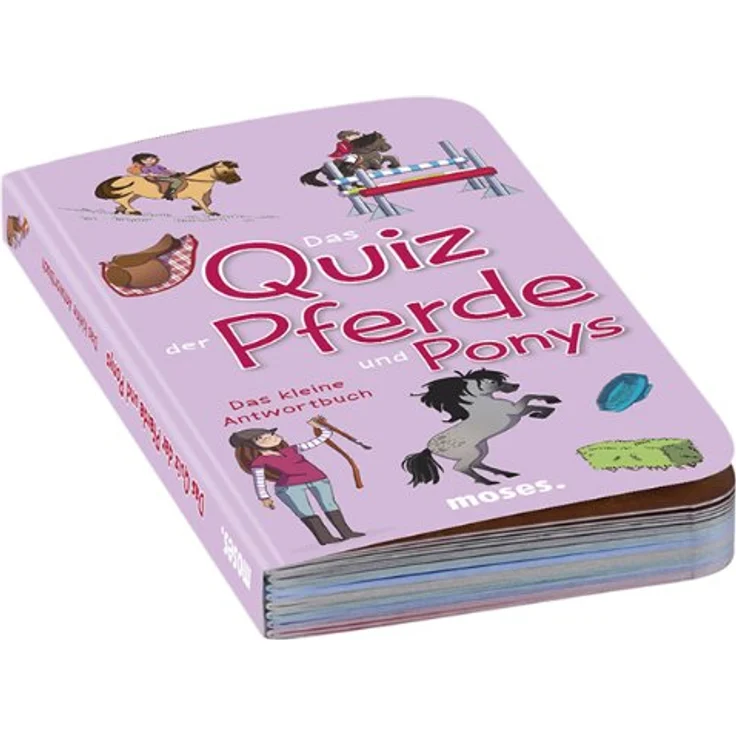 Moses 90207 Das Quiz der Pferde und Ponys, Brettspiel mit 84 Fragen und Sammelkarten, Schwarz – Bild 2