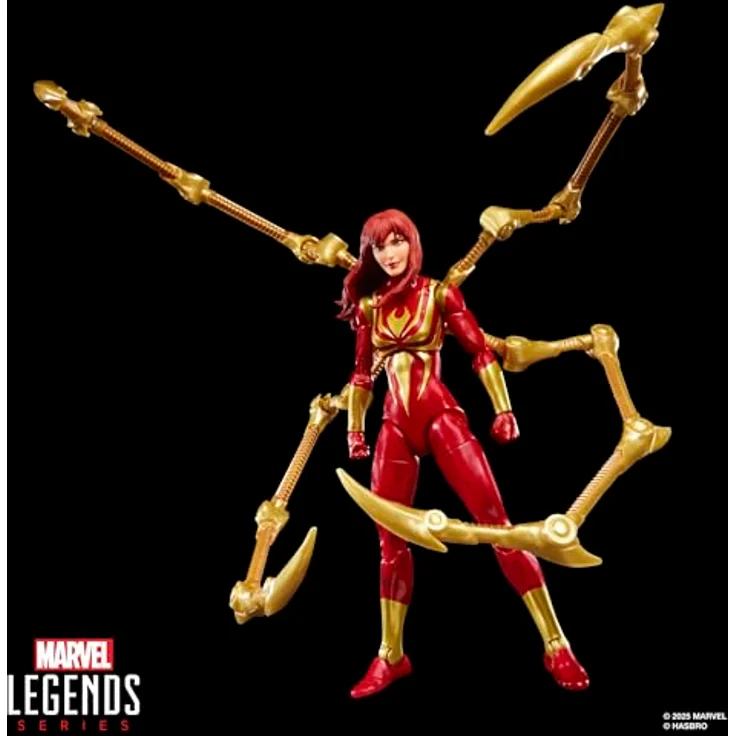 Spiderman Magic: The Gathering Mary Jane Watson (Iron Spider) Sammelfigur, 15 cm mit 7 Accessoires und Foilkarte – Bild 8