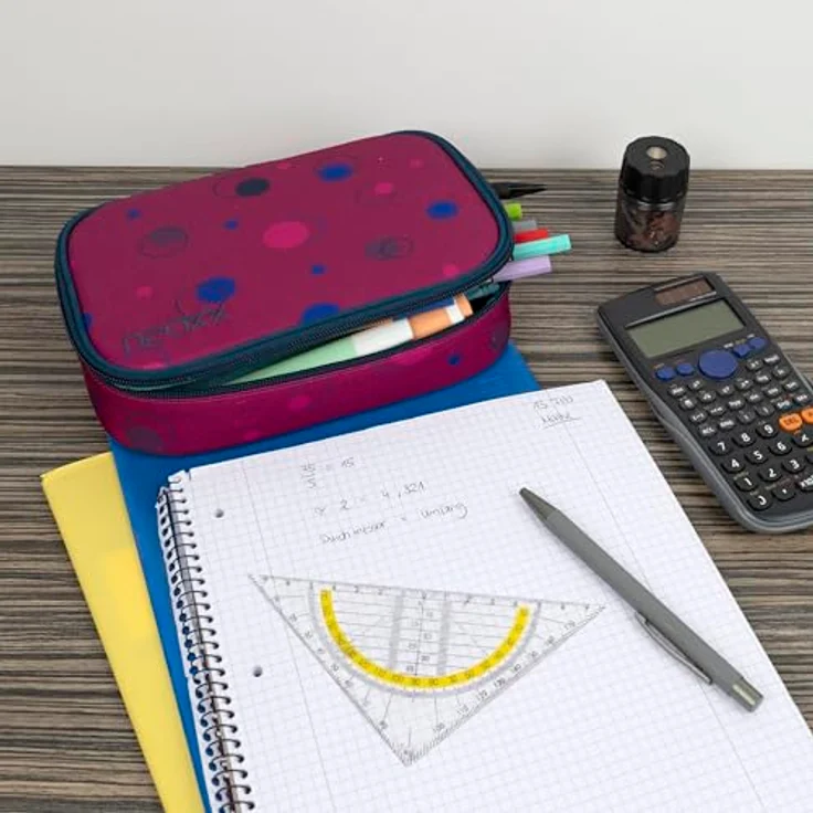 neoxx Schlamperbox Dunk Bubble me Around aus recycelten PET-Flaschen Platz für EIN Geodreieck Stifte Flap mit 26 Stifteschlaufen ca. 23,5 x 17 x 6,5 cm für Mädchen – Bild 5